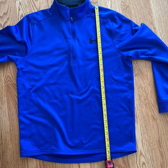 UNDER ARMOUR Men's Cold Gear Quarter Zip Blue Running Pull Over, size M - Picture 6 of 6